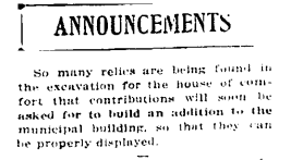 "Announcements," Hartford Courant. October 26, 1913.